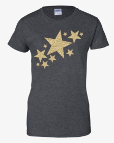 Gold Glitter Stars Streak Apparel - Gildan Ultra Cotton T Shirt Dark Heather, HD Png Download, Free Download