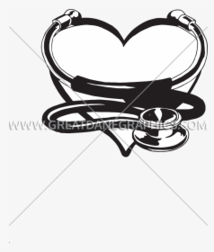 Heart Stethoscope Clipart Black And White , Png Download, Transparent Png, Free Download