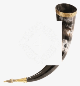 Drinking Horn Of Jarl With Leather Holster - Ornate Drinking Horn, HD Png Download, Free Download