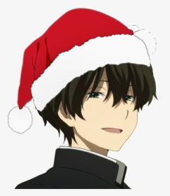 Transparent Xmas Hat Png - Anime Guy With Santa Hat, Png Download, Free Download