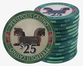 Persepolis Casino Green $25 Ceramic Poker Chip - Persepolis, HD Png Download, Free Download