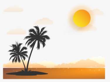Sunrise Png Hd Quality - Coconut Tree Vector Png, Transparent Png, Free Download