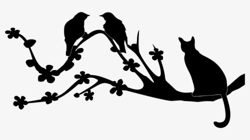 Love Bird Silhouette Branch Diy Canvas Wall Art Native - Branch Silhouette Clip Art, HD Png Download, Free Download