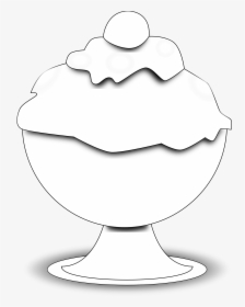 Ice Cream Scoop Png No Background Black And White - Food Black And White Clipart, Transparent Png, Free Download