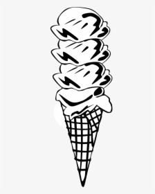 Ice Cream Clipart Black And White, HD Png Download, Free Download