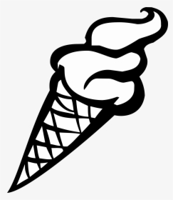 Ice Cream Scoop Png No Background Black And White - Ice Cream Clipart Black And White, Transparent Png, Free Download