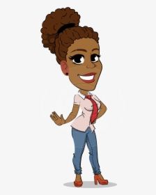 Flat Cartoon African-american Girl Vector Character - African American Animated Characters Vector, HD Png Download, Free Download