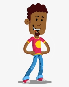 Casual African American Man Cartoon Vector Character - Cartoon, HD Png Download, Free Download