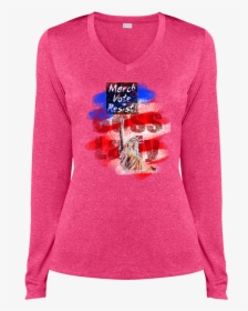 March Vote Resist Boss Lady March For Liberty • Ladies - Long-sleeved T-shirt, HD Png Download, Free Download