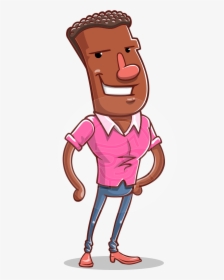 Vector African American Man Cartoon Character Design - Design, HD Png Download, Free Download