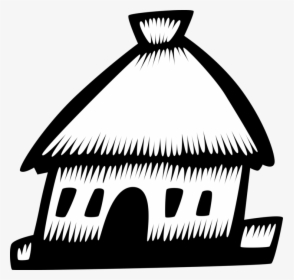 Transparent Grass Hut Clipart - Hut Black And White, HD Png Download, Free Download