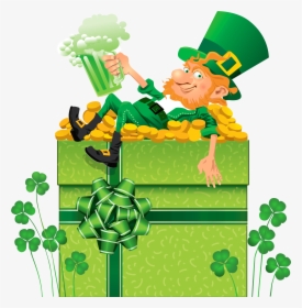 St Patricks Day Decor With Shamrocks And Leprechaun - St Patrick's Day Images Png, Transparent Png, Free Download