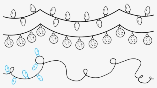 How To Draw Christmas Lights - Xmas Lights Drawing Png, Transparent Png, Free Download