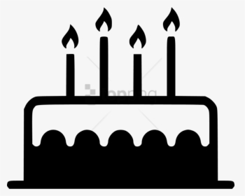 Banner Black And Whitebirthday Candle Sweet - Transparent Background White Birthday Cake Png, Png Download, Free Download