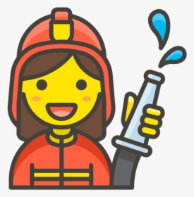 Download Woman Firefighter Emoji - Emoji De Bombero, HD Png Download, Free Download