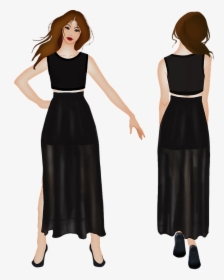 Back, Fashion, Female, Front, Girl, View, Woman - Girl Back Side Vector, HD Png Download, Free Download