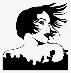 Human Behavior,head,woman - Hair Blowing Woman Silhouette, HD Png Download, Free Download