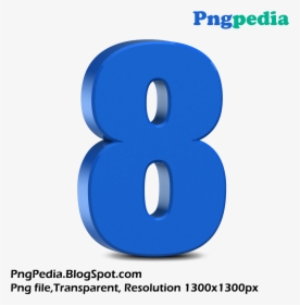 Blue 3d Numbers Set Eight - 3d Number 8 Png, Transparent Png, Free Download