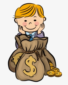 Money, Download, Cartoon, Boy, Toddler Png Image With - Boy With Money Bag, Transparent Png, Free Download