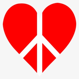 Red Peace Heart Logo - Peace Heart Clipart, HD Png Download, Free Download