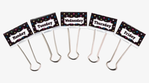 Chalkboard Brights Days Of The Week Large Binder Clips - Cookie Cutter, HD Png Download, Free Download
