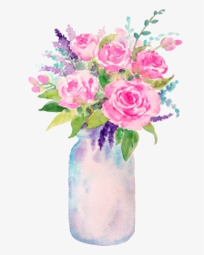 Flower Filled Mason Jar - Clip Art Mason Jar With Flowers, HD Png Download, Free Download