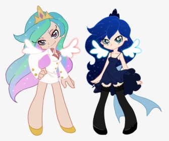 Luna And Celestia By The-orator - Celestia And Luna Panty And Stoking, HD Png Download, Free Download