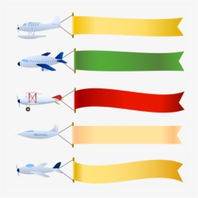 White Plane Banner Png For Kids - Airplane With Banner Png, Transparent Png, Free Download
