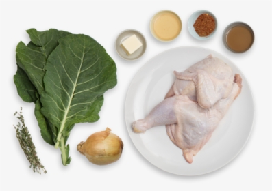 Spiced Roast Chicken & Collard Greens With Maple Butter - Collard Greens, HD Png Download, Free Download