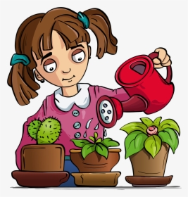 Girl, Flowers, Water, Plants - Water, HD Png Download, Free Download