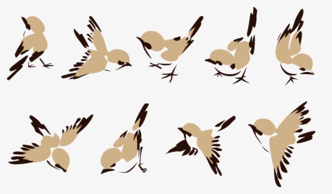 Clipart Illustration Of A Cute Brown Robin Bird With - Chinese Ink Painting Bird, HD Png Download, Free Download