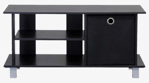 Black Tv Entertainment Unit With Open Back Shelv - Tv Stand Transparent Background, HD Png Download, Free Download
