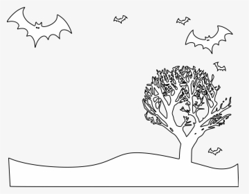Halloween Scene Coloring Page, HD Png Download, Free Download