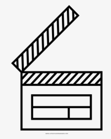 Clapper Board Coloring Page - Line Art, HD Png Download, Free Download