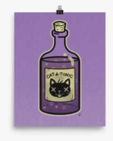 Cat A Tonic Poison Bottle - Glass Bottle, HD Png Download, Free Download
