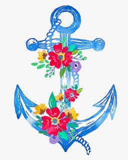 #mq #blue #anchor #flowers #flower - Watercolor Png Anchor, Transparent Png, Free Download