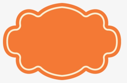 Orange Cloud Badge With White Border - Orange Border Clip Art, HD Png Download, Free Download