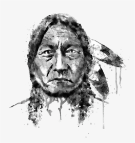 Sitting Bull Watercolor Painting, HD Png Download, Free Download