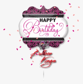 Large Hb Pink Black And White - Pink And Black Happy Birthday, HD Png Download, Free Download