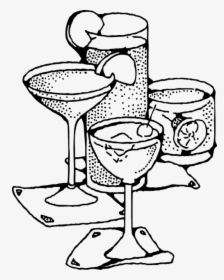 Cocktail Mixed Drink Cocktail Glasses - Drinks Clipart Black And White, HD Png Download, Free Download