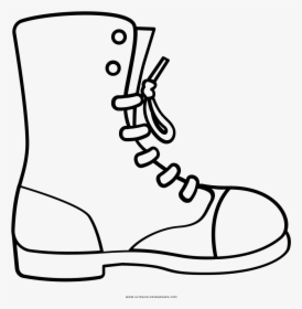 Combat Boot Coloring Page - Easy Combat Boot Drawing, HD Png Download, Free Download