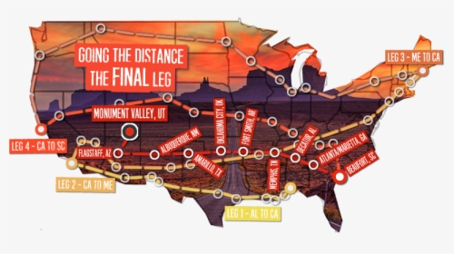 The Final Leg Map 800 Smaller - Forrest Gump Map, HD Png Download, Free Download