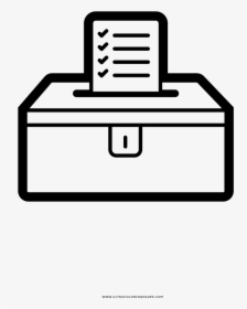 Ballot Box Coloring Page - Line Art, HD Png Download, Free Download
