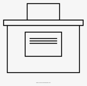Ballot Box Coloring Page - Line Art, HD Png Download, Free Download
