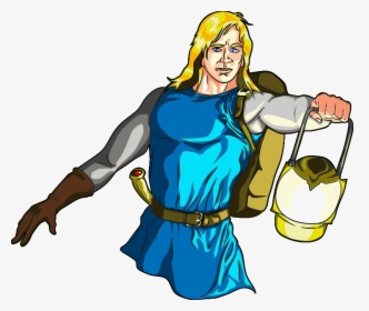 Blonde Male Medieval Adventurer With Lantern - Blond Medieval Characters Male, HD Png Download, Free Download
