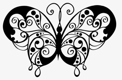 Flourish Butterfly Silhouette Clip Arts - Butterfly Mandala Png, Transparent Png, Free Download