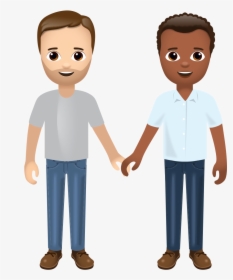 2 Interracial Boys Holding Hands Emojis, HD Png Download, Free Download