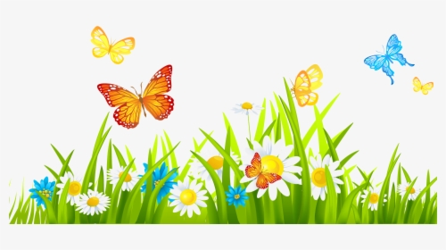 Grass With Flowers Clipart Png, Transparent Png, Free Download