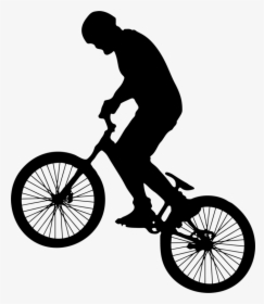 Bicycle,racing Bicycle,monochrome Photography - Silhouette Bmx Png, Transparent Png, Free Download