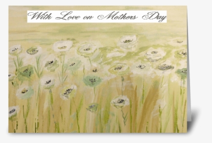 White Flower Field Greeting Card - Envelope, HD Png Download, Free Download